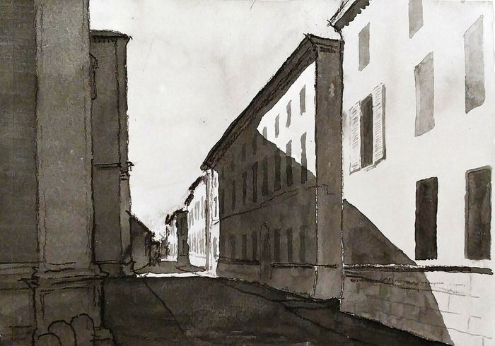 Dessiner l’espace urbain, l’architecture, le paysage avec la technique du lavis d'encre.