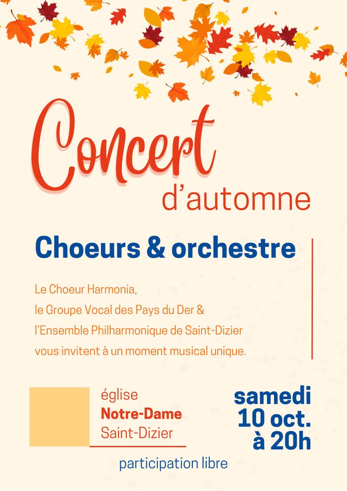 Affiche, Concert d'automne : Chœurs et Orchestre