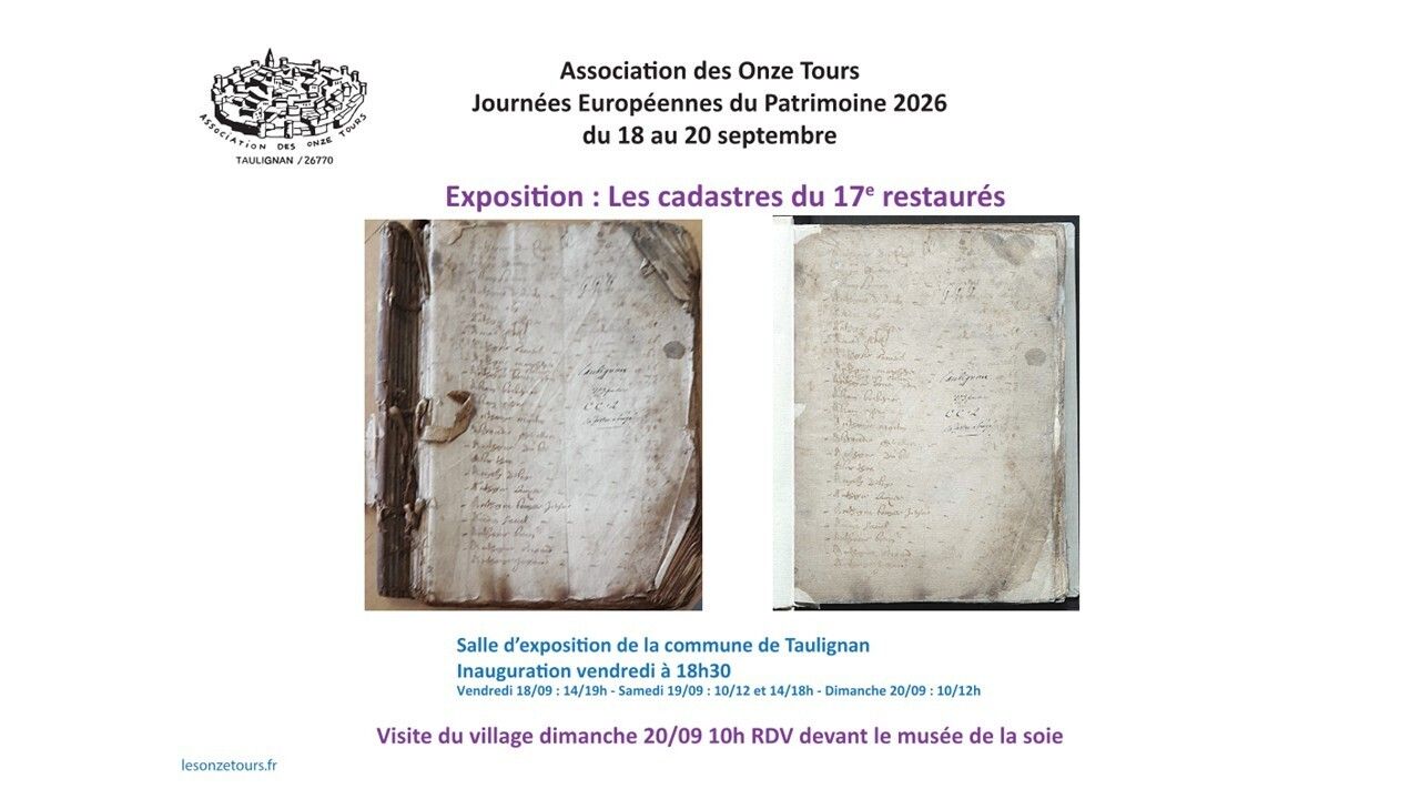 exposition cadastres de Taulignan du XVII restaurés