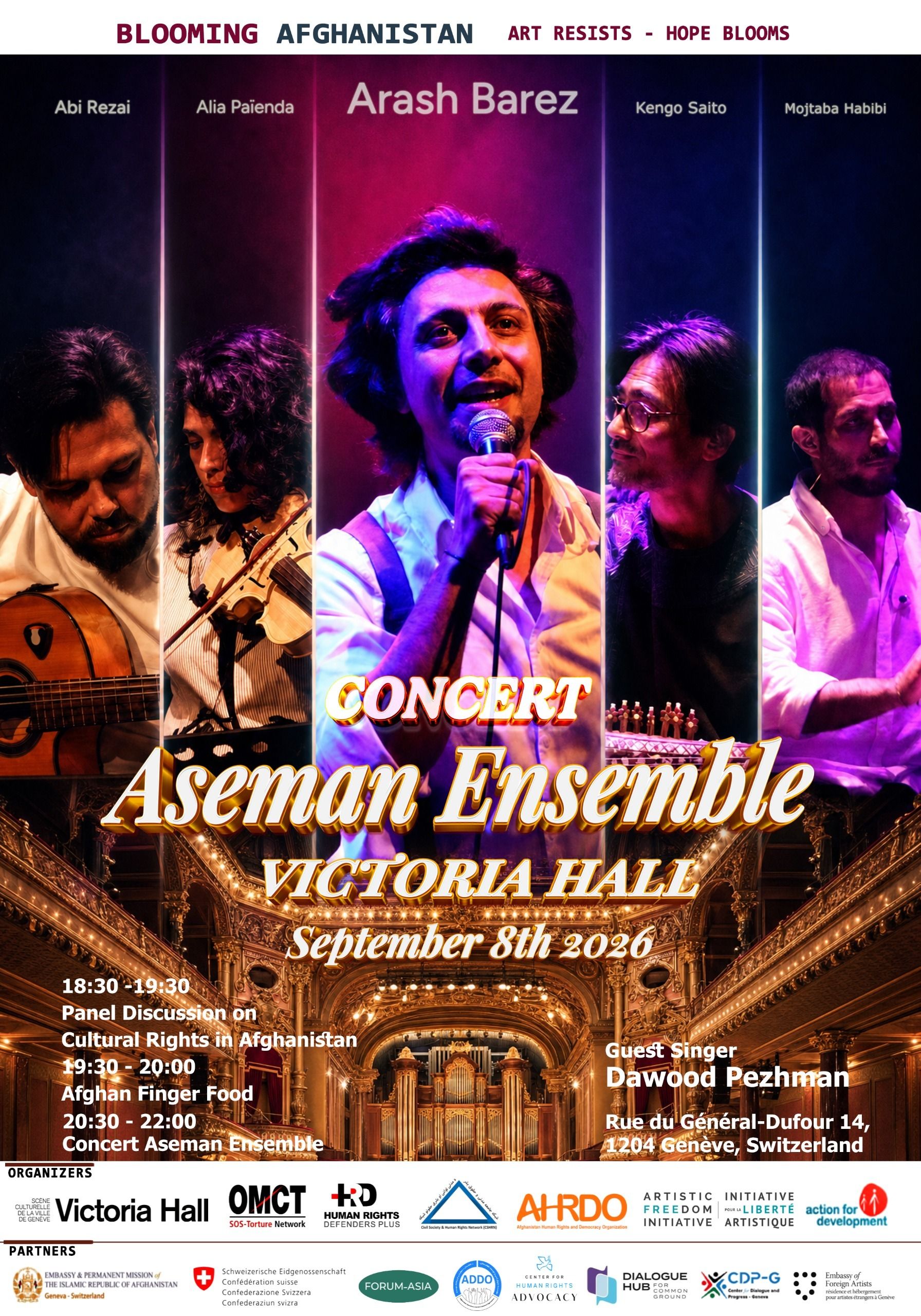 Blooming Afghanistan: Art Resists – Hope Blooms Arash Barez and the Aseman Ensemble – live at Victoria Hall.