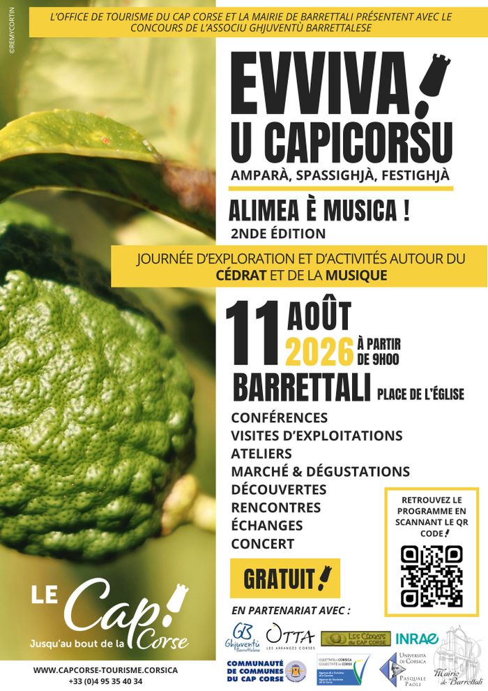 Journée à la découverte du cédrat en musique à Barrettali le 11 août 2026