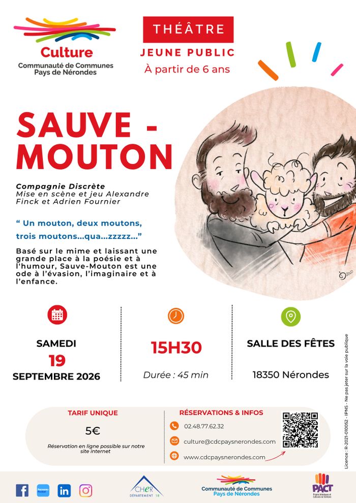 Spectacle jeune public "Sauve mouton" à Nérondes — le 19 septembre 2026