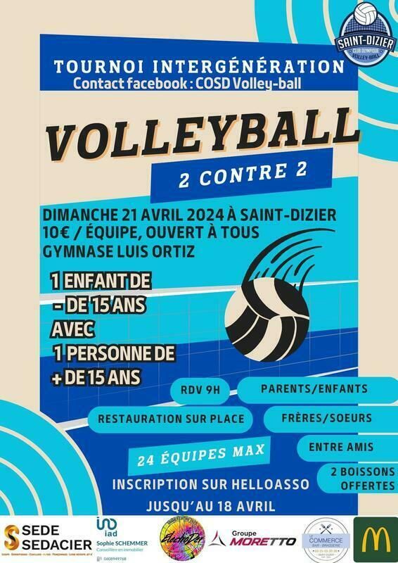 Tournoi de volley intergénération 2x2