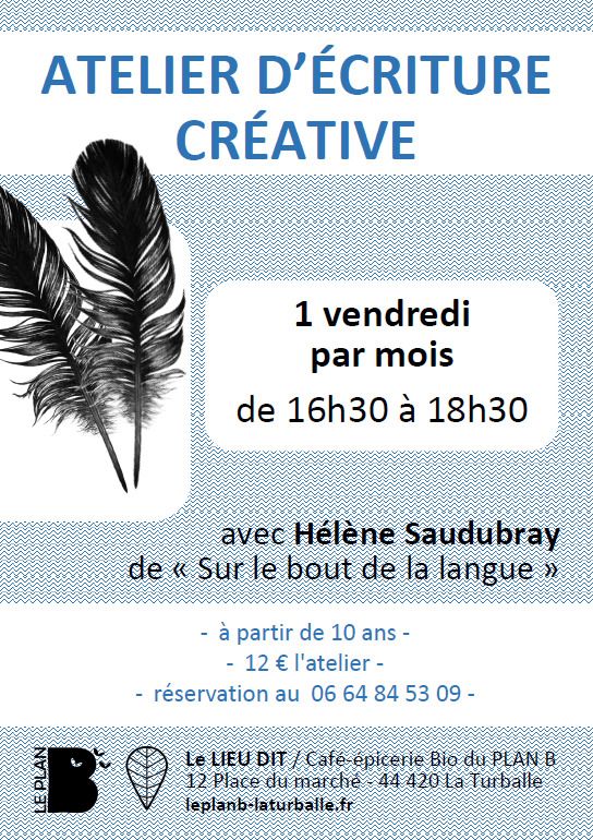Atelier : écriture créative avec Hélène Saudubray