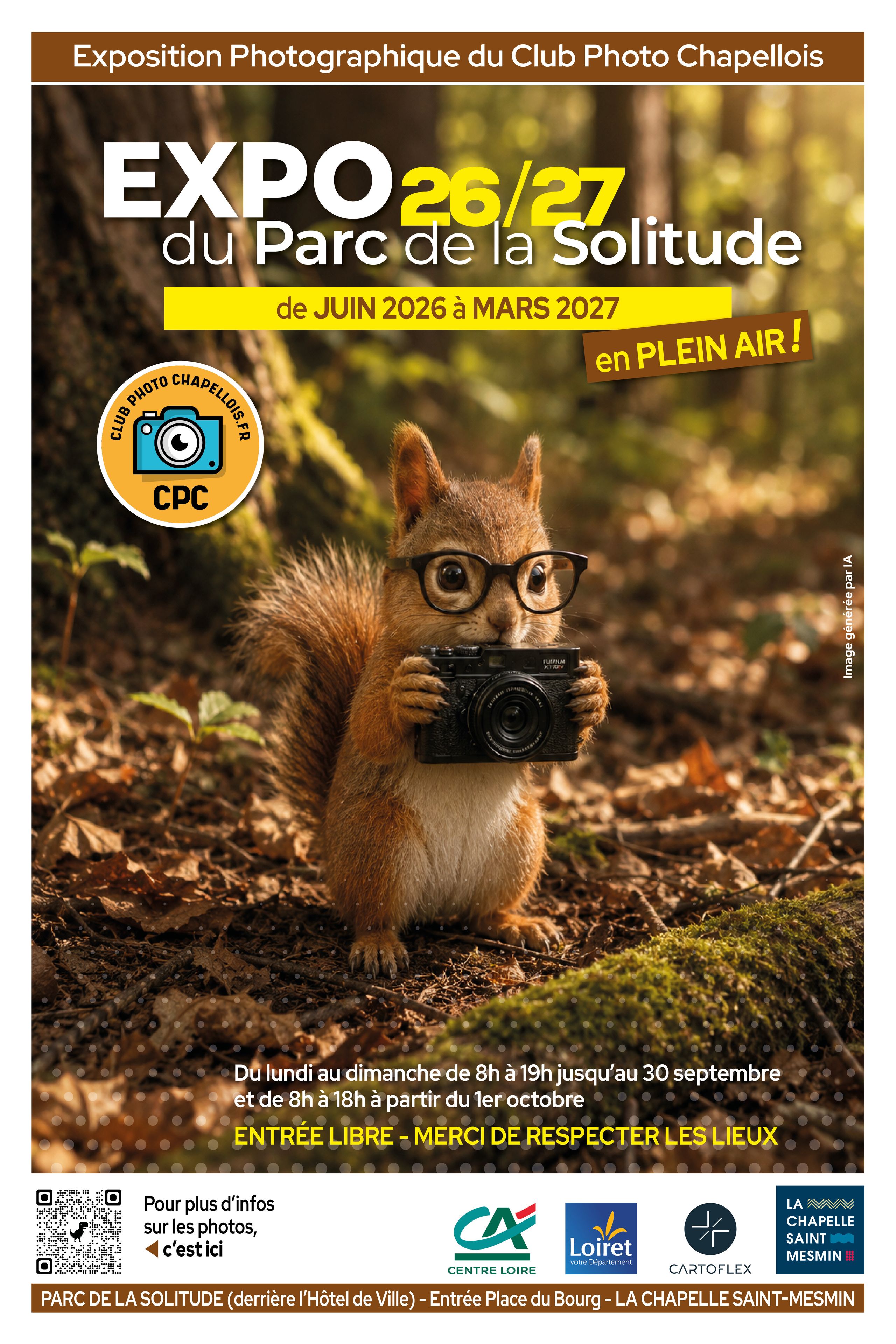 Exposition photographique en plein air 2026/2027 du club photo Chapellois