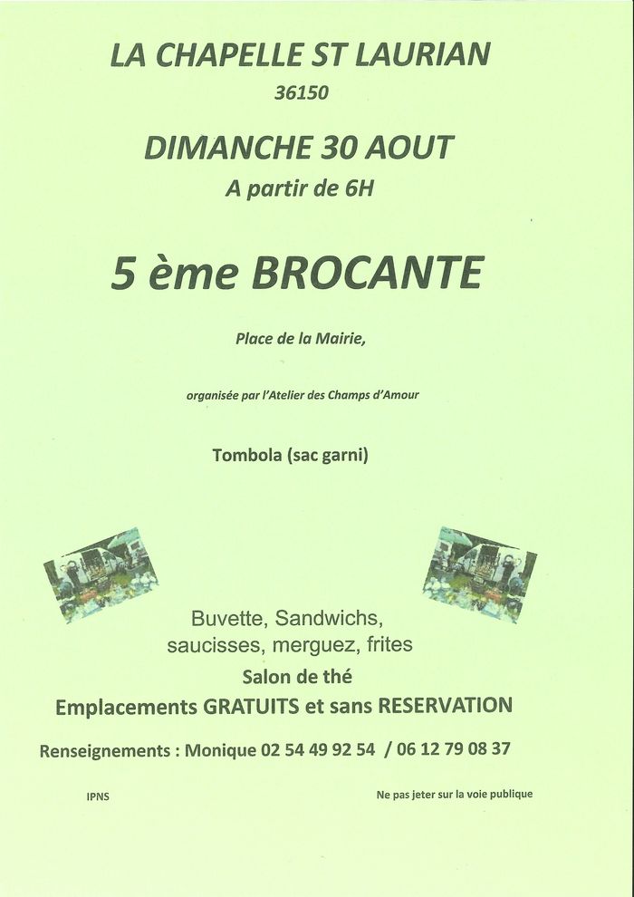 Brocante à La Chapelle Saint Laurian