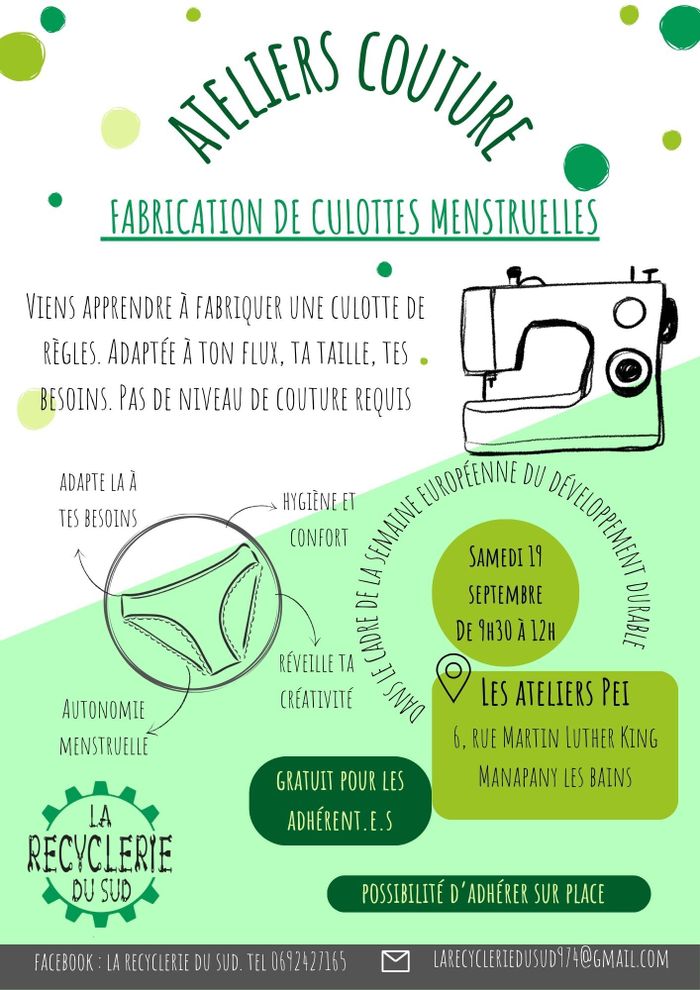 Atelier de fabrication de culottes menstruelles