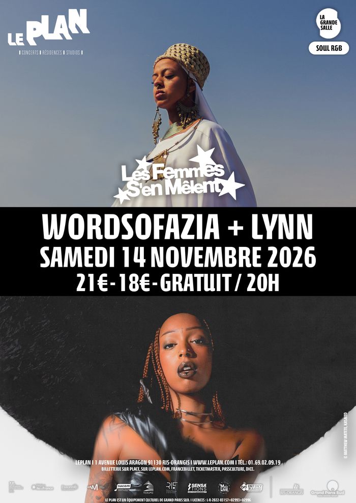 Le festival Les Femmes s’en Mêlent est de retour au Plan le 14 novembre 2026, avec WordsofAzia et Lynn, deux artistes aux univers sensibles et singuliers !