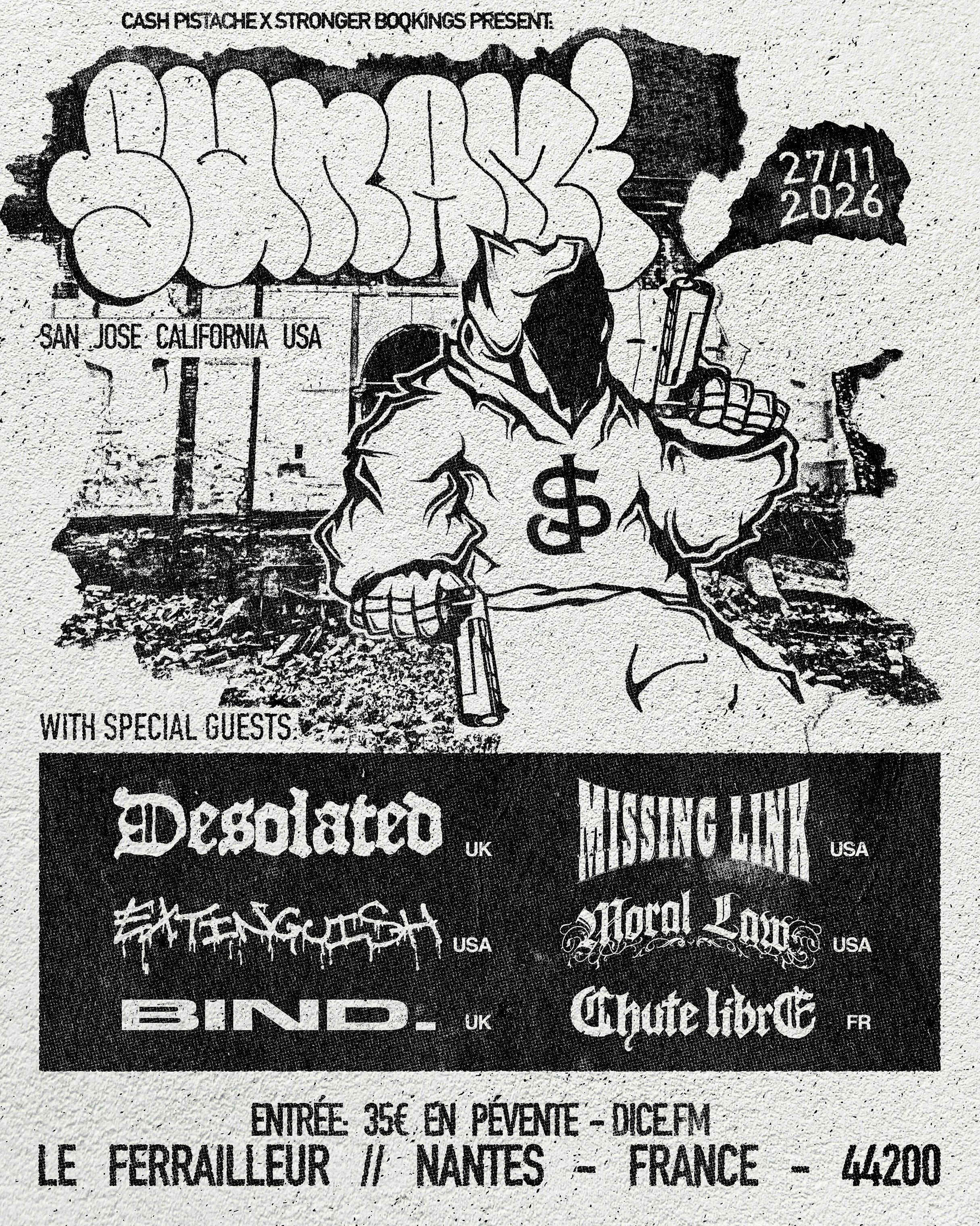 Sunami + Desolated + Missing Link + Extinguish + Moral + Bind. + Chute libre