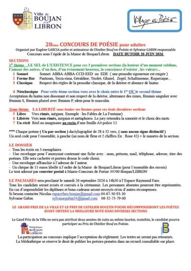 28 ème concours de poèsie