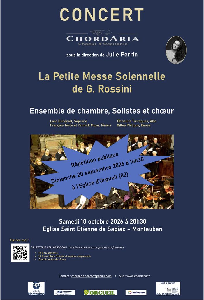 Affiche — La Majeur aime : Répétition Publique proposée par l'ensemble ChordAria, à l'Église d'Orgueil