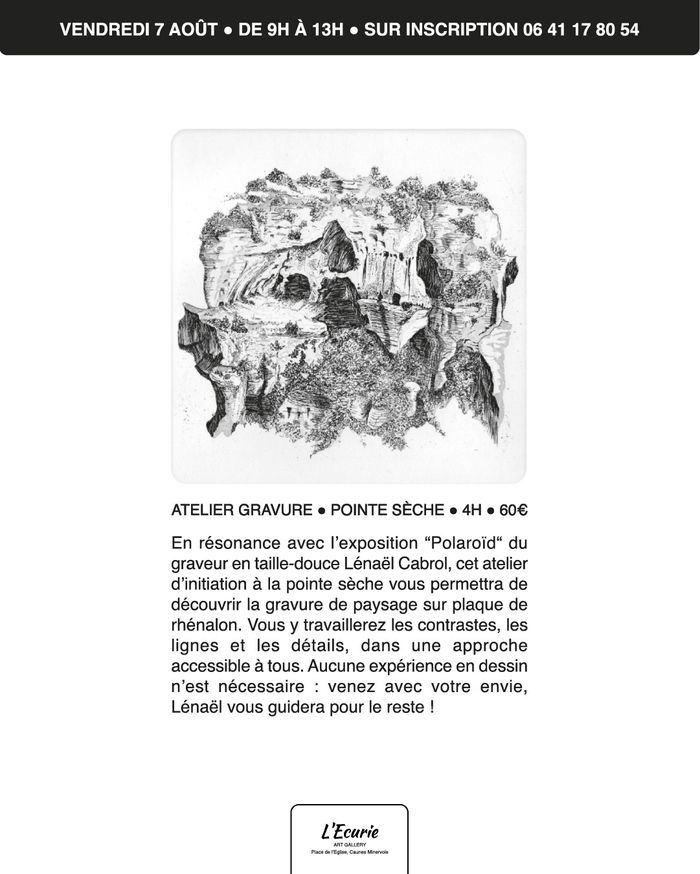 Atelier | Gravure en pointe sèche | Cabrol Lénaël