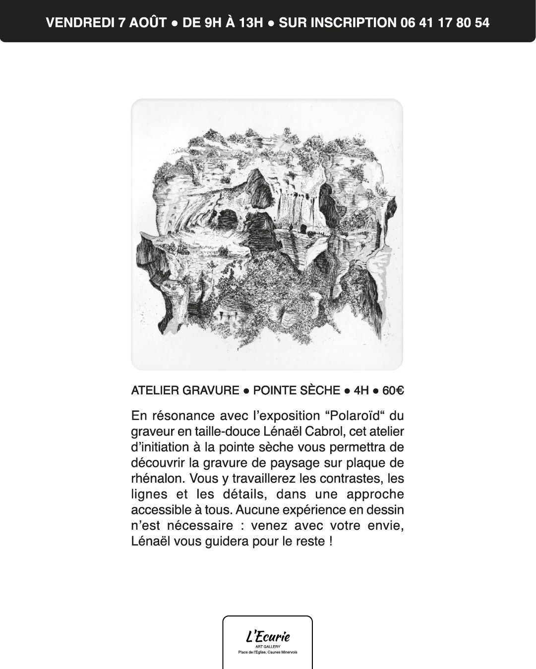Atelier | Gravure en pointe sèche | Cabrol Lénaël