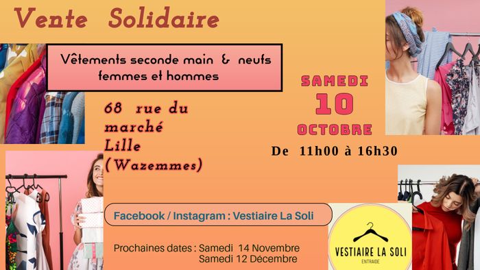 Vente solidaire de vêtements par le "Vestiaire LaSoli"