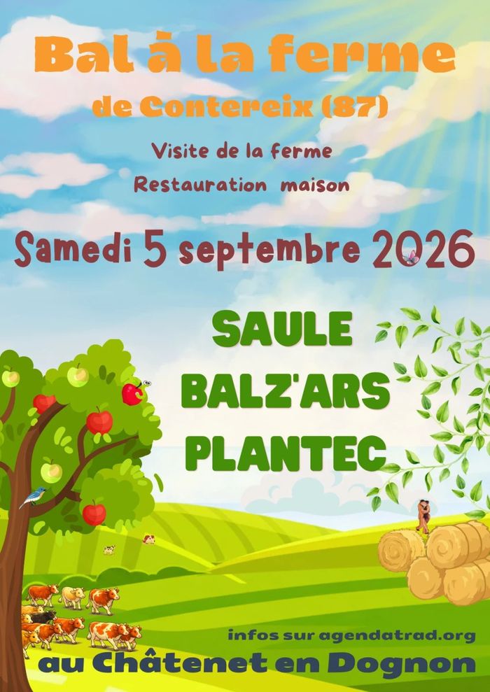 Affiche — Bal à la Ferme de Contereix avec Plantec, Saule et Balz'ars