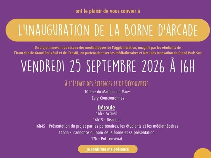 Inauguration de la borne d’arcade - Médiathèques de Grand Paris Sud et Net'Labs Innovation