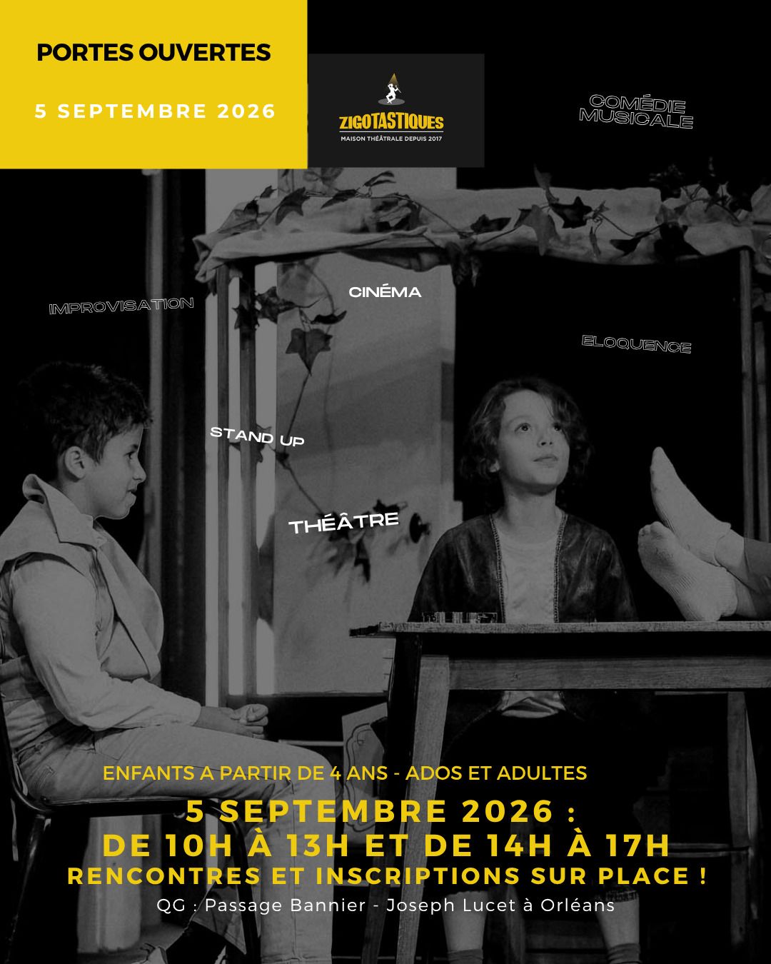 Portes Ouvertes Ecole de théâtre ZIGOTASTIQUES