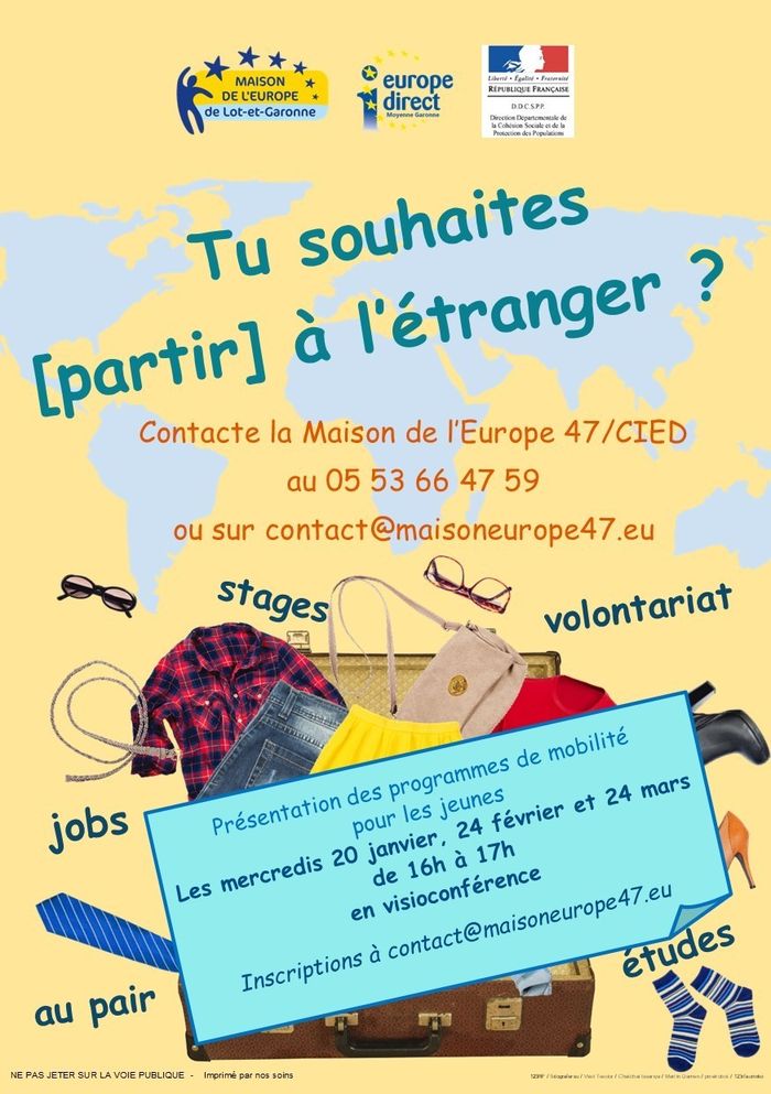 [Tu souhaites partir à l'étranger ?] Atelier en ligne sur la mobilité internationale