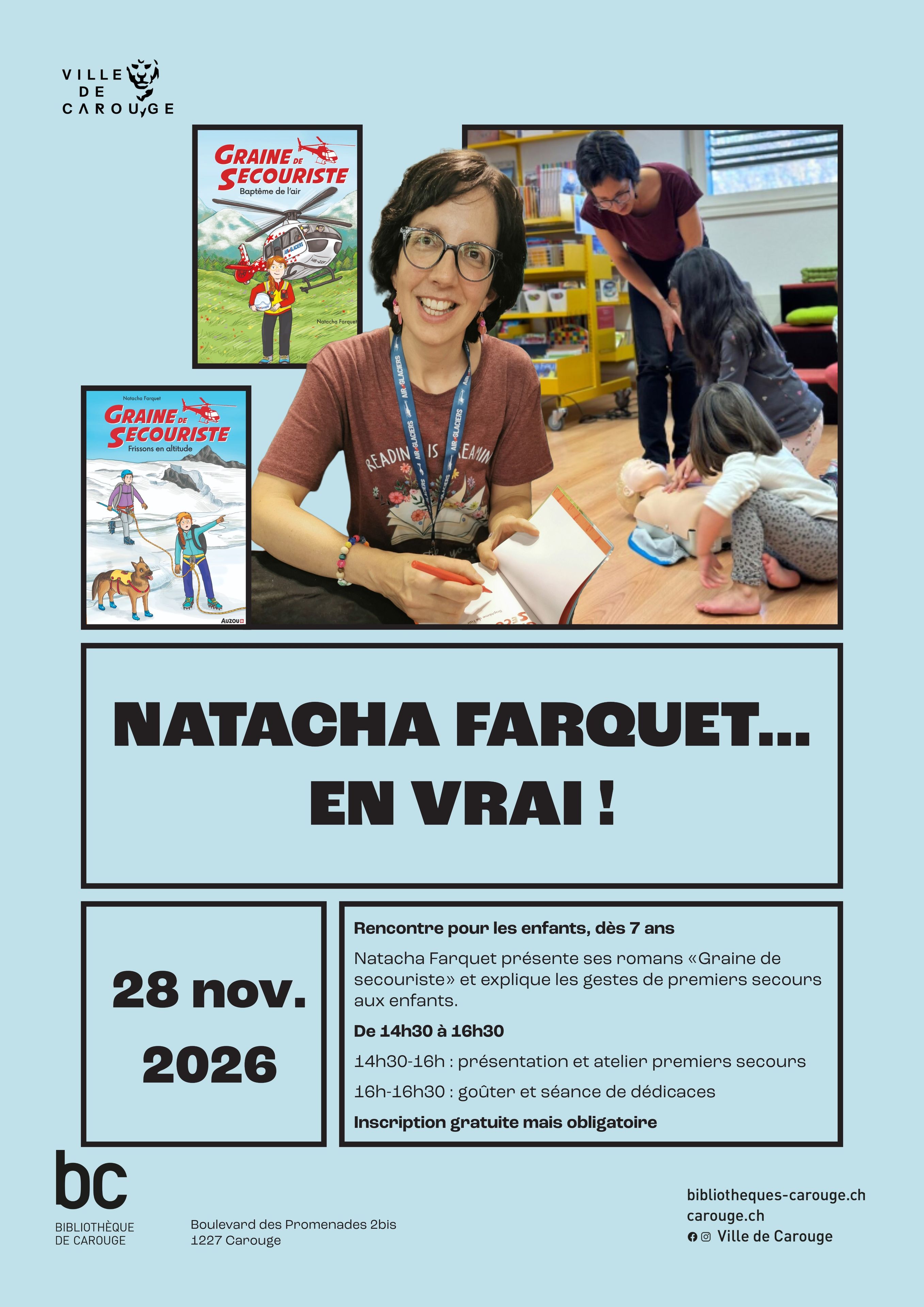 Natacha Farquet... en vrai ! : rencontre pour les enfants dès 7 ans