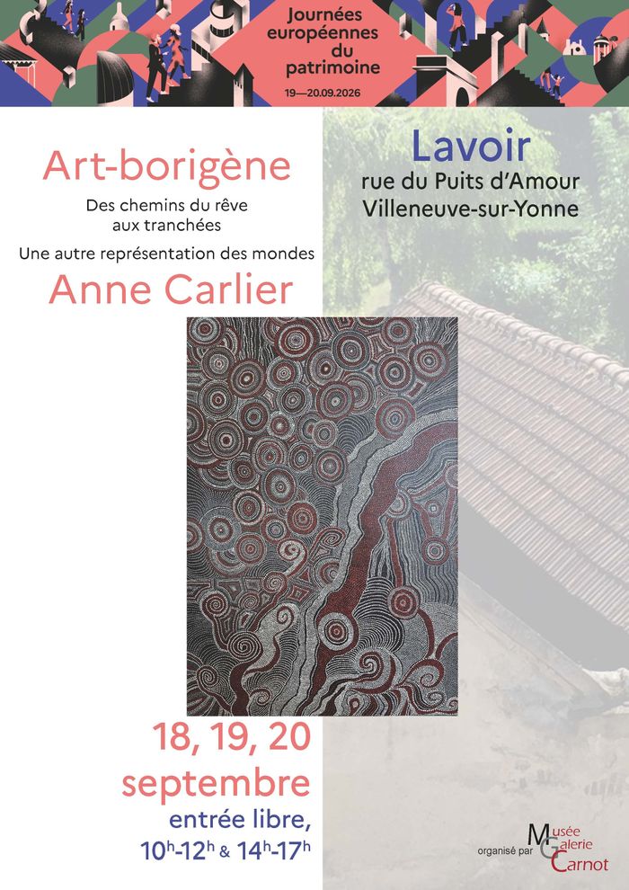 Exposition d'Anne Carlier, « Art-borigène», au lavoir - avec la présence de l'artiste