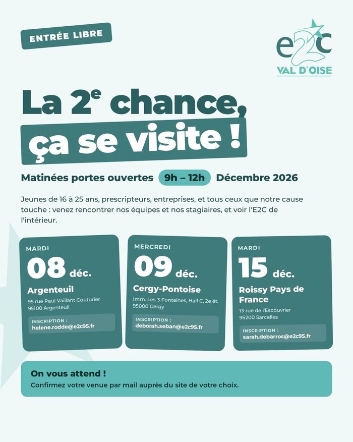 Journées Portes Ouvertes Ecole de la 2e chance Val d'Oise