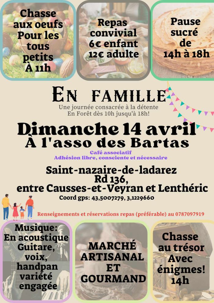 Journée en Famille : Chasse au trésor, marché artisanal et gourmand, chasse aux œufs des petits, musique ...