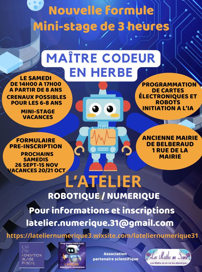 Mini stage robot du samedi pour les MAITRES CODEUR EN HERBE