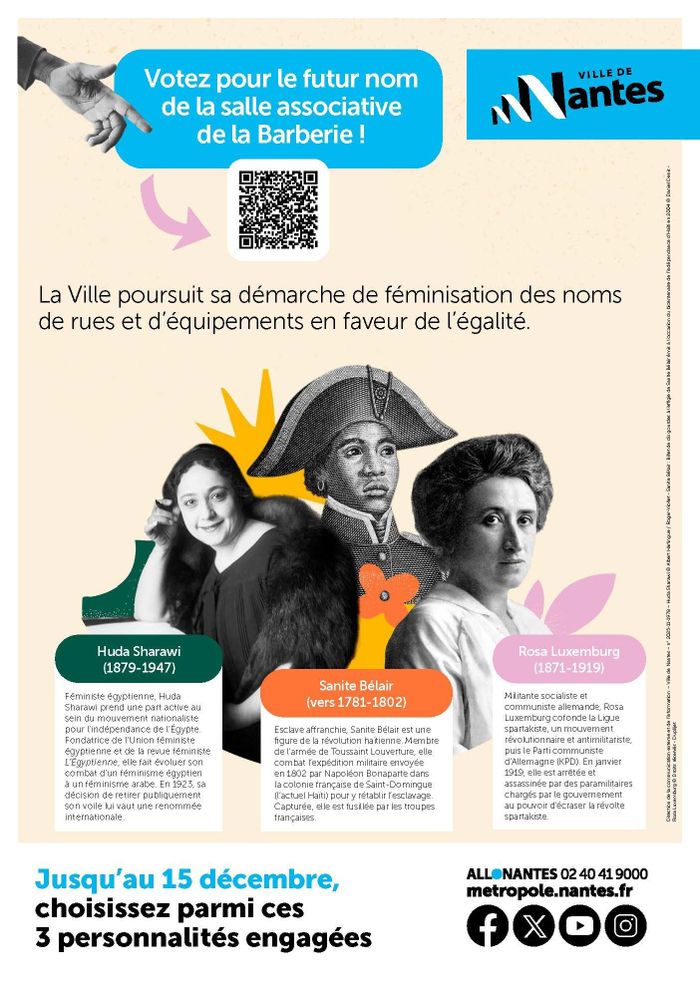 Votation : noms de rues, place à l'Égalité ! Quartier Breil-Barberie