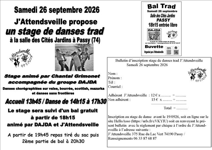 Affiche — Stage de danses et bal trad