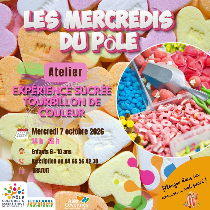 Les Mercredis du Pôle "Expérience sucrée, tourbillon de couleur"
