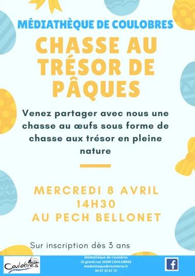 Chasse au trésor de Pâques à la médiathèque de Coulobres