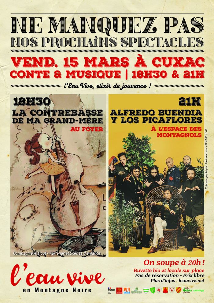 "La contrebasse de ma grand-mère" - Conte Musical - & "Alfredo Buendia y los Picaflores" - Concert Afro-Cubain-