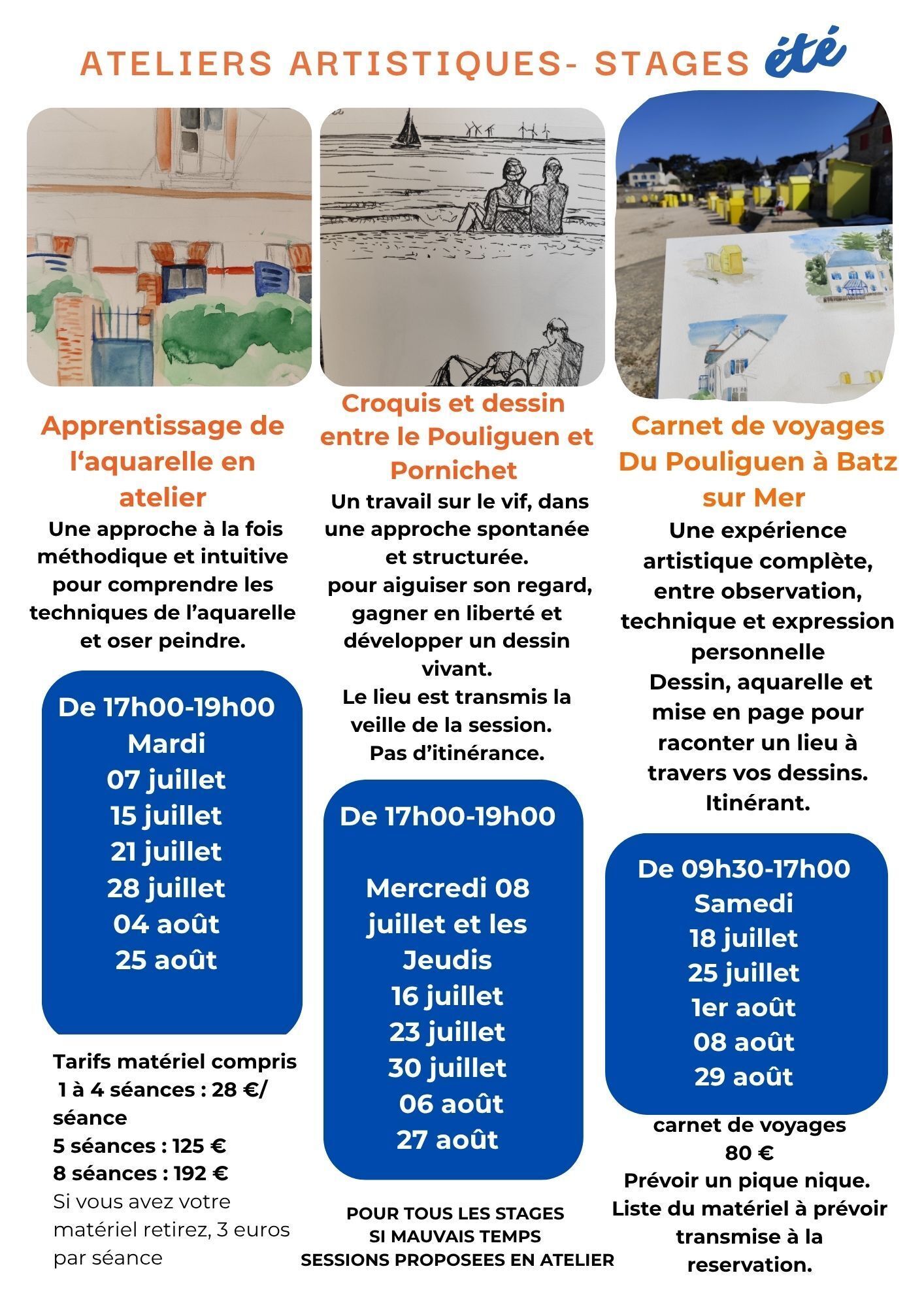 Ateliers artisitiques - Stages