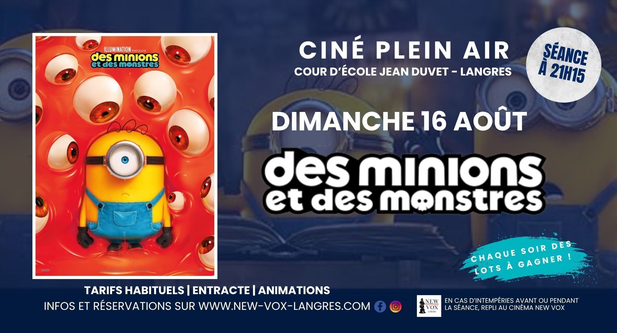 Ciné Plein Air : "Des Minions et des Monstres"