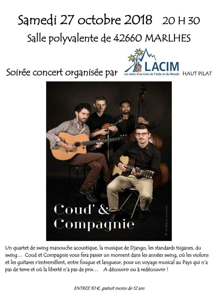 (concert solidaire) Concert avec  "Coud and Cie" en faveur des villages ou collectivités du Sud