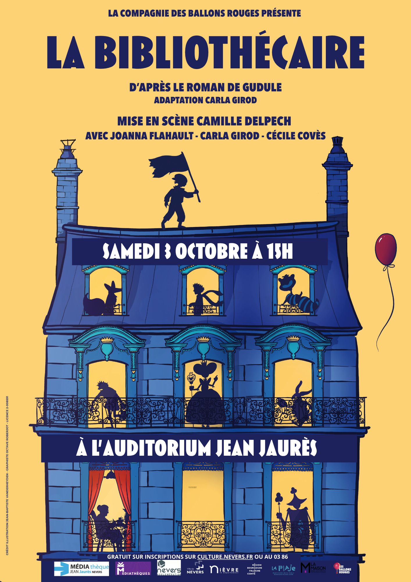 Spectacle : “La Bibliothécaire” (d’après Gudule) par la Compagnie des Ballons Rouges