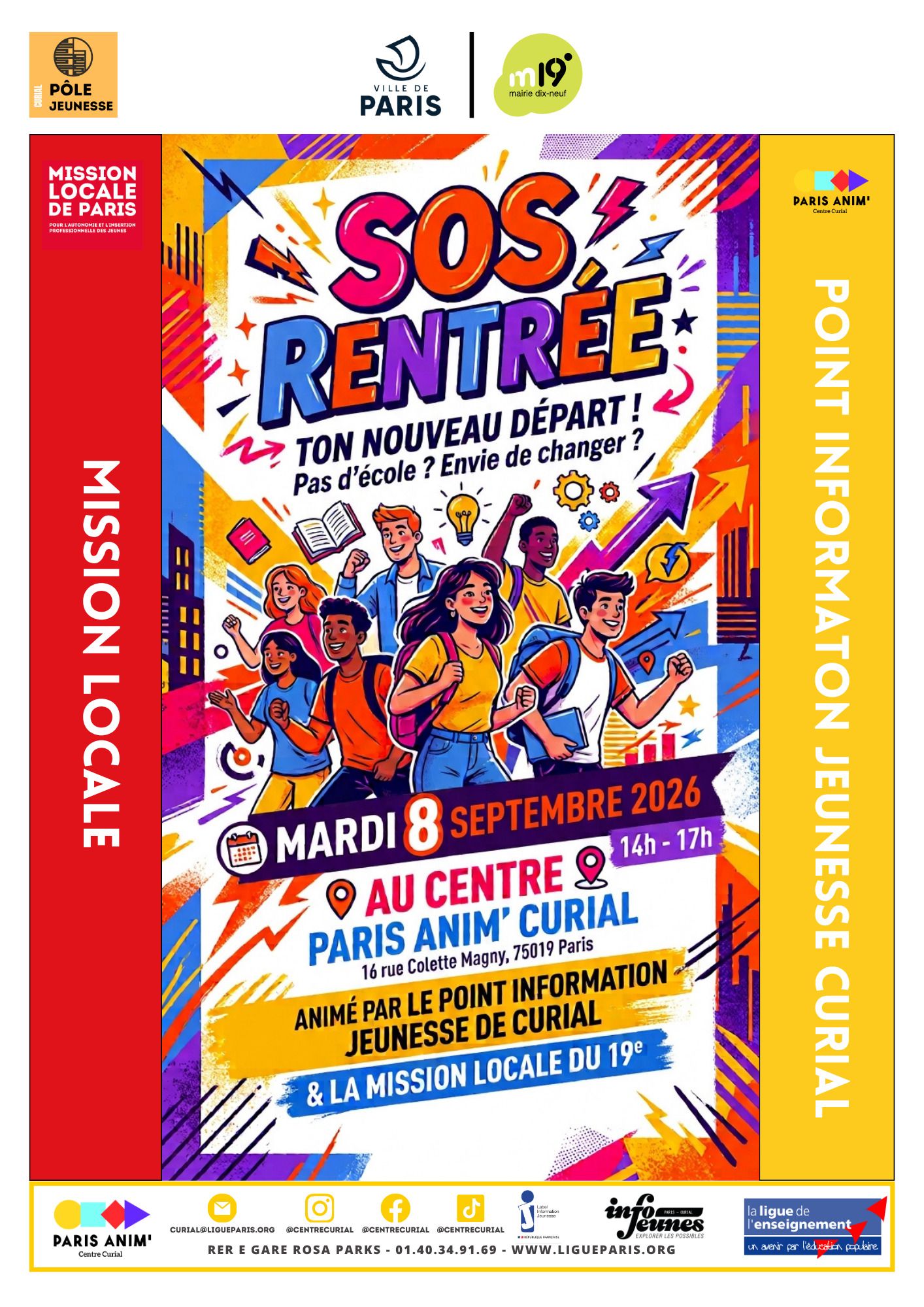 SOS Rentrée PARIS 19 Centre Paris Anim' Curial