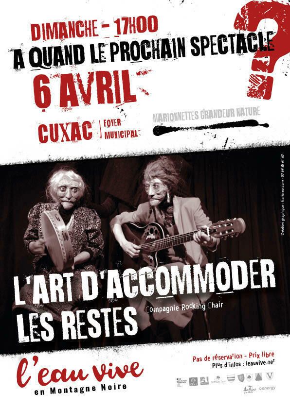 "L'Art d'accommoder les restes" un spectacle de marionnette extrêmement tout public! à Cuxac-Cabardès