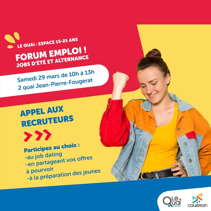 Forum Jobs d’été & Alternance, avec Le Quai 12/25 et la Ville de Couëron