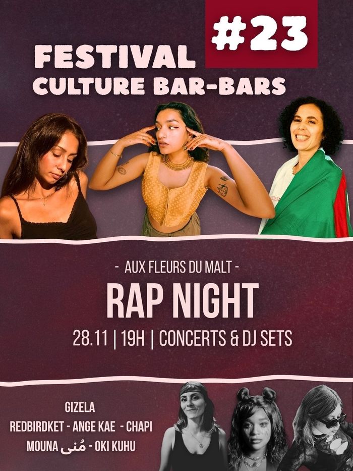 RAP NIGHT WITH OKI KUHU, MOUNA مُنى , GIZELA + GUESTS
