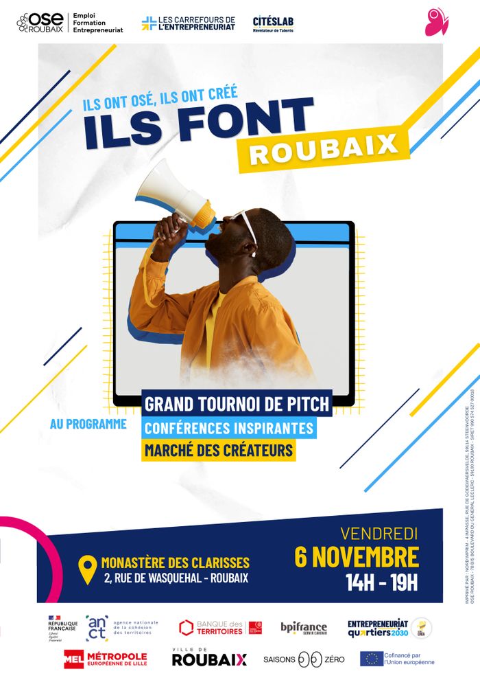 ILS FONT ROUBAIX, le 6 novembre 2026. Les entrepreneurs prennent la parole 📢