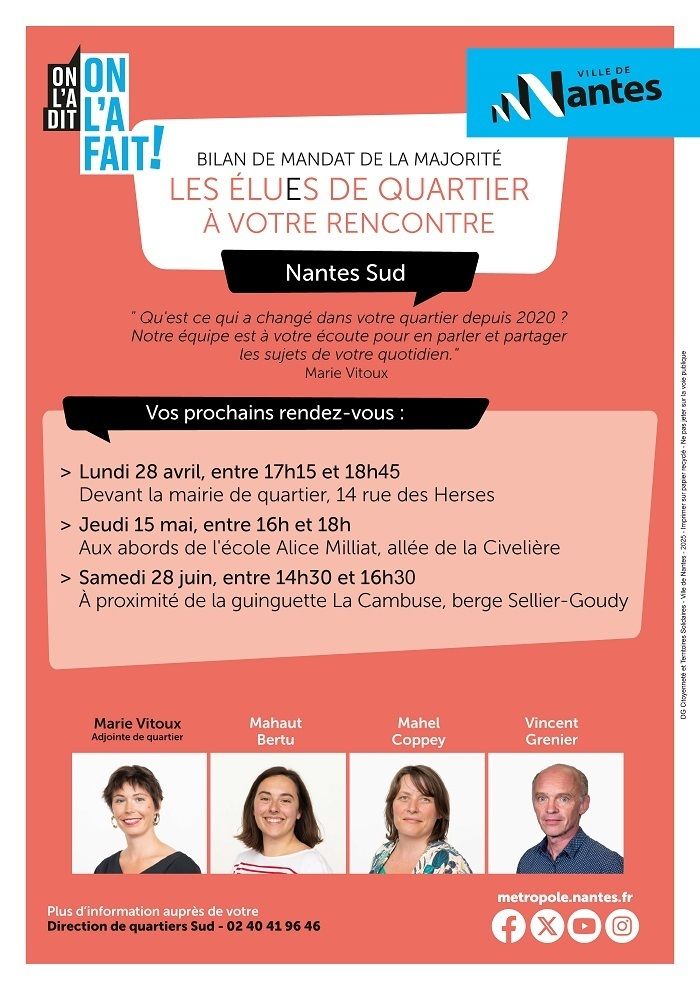 Les élues et élus de quartier à votre rencontre