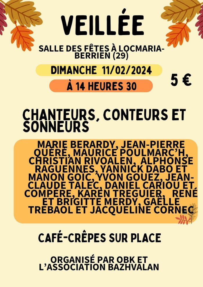 Veillée à Locmaria-Berrien