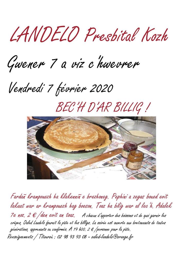 Bec'h d'ar billig (repas crêpes en breton) à Landeleau