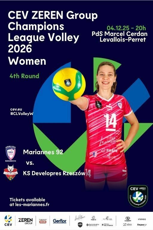 🏐 Les Mariannes 92 reçoivent Rzeszów pour la Ligue des Champions !
