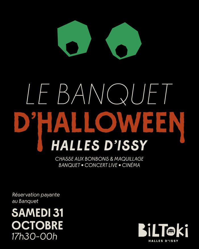 Halloween s’installe aux Halles Biltoki ! Chasse aux bonbons, maquillage, banquets enfants et adultes, live jazz swing et Ciné des Kids pour une soirée festive et mystérieuse.