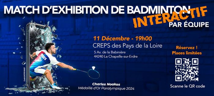 Match d’exhibition de badminton interactif par équipe