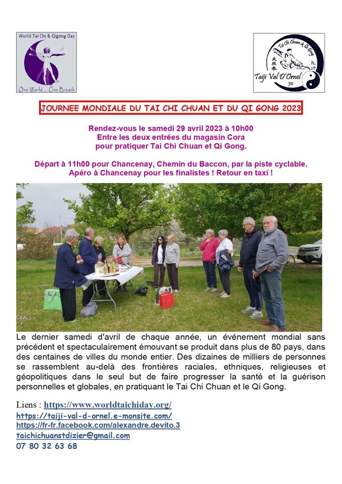 Journée mondiale du Tai Chi Chuan et du Qi Gong