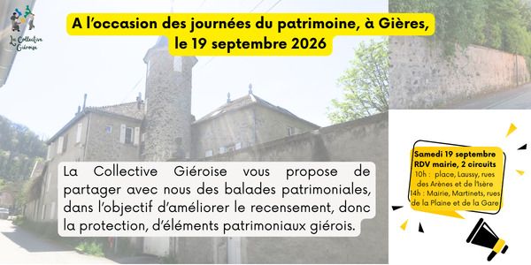 Balades patrimoine à Gières : repérer et recenser les objets patrimoniaux