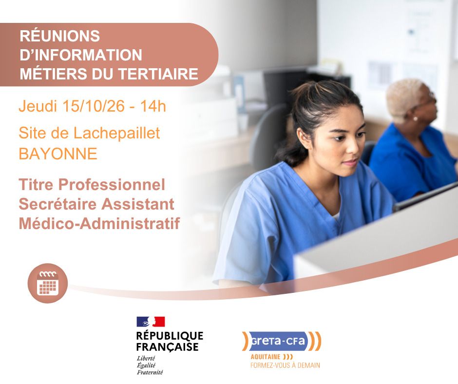 Réunion d'information : formation secrétaire assistant médico-administratif